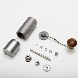 مطحنة يدوية صغيرة محمولة من Al-Alloy ، مطحنة قهوة يدوية 420 من الفولاذ المقاوم للصدأ